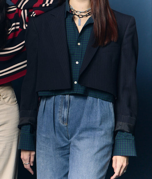 Navy Pin Stripe Von Blazer