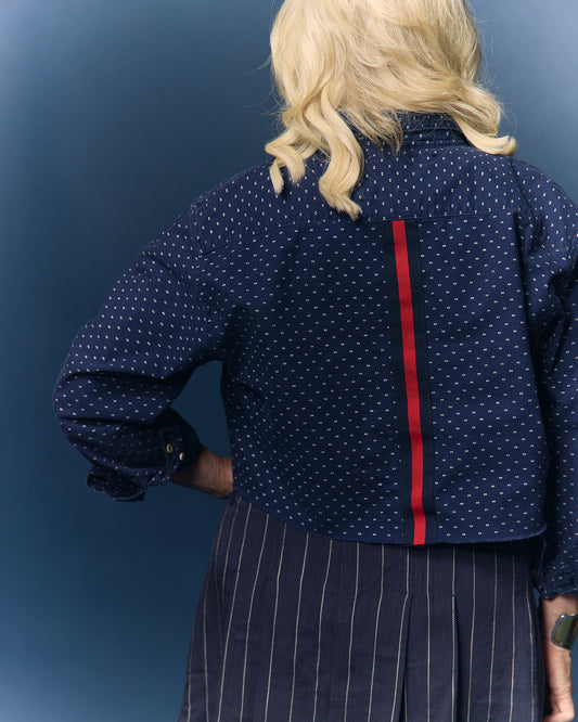 Navy Swiss Dot Stella