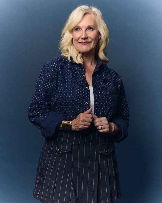 Navy Swiss Dot Stella