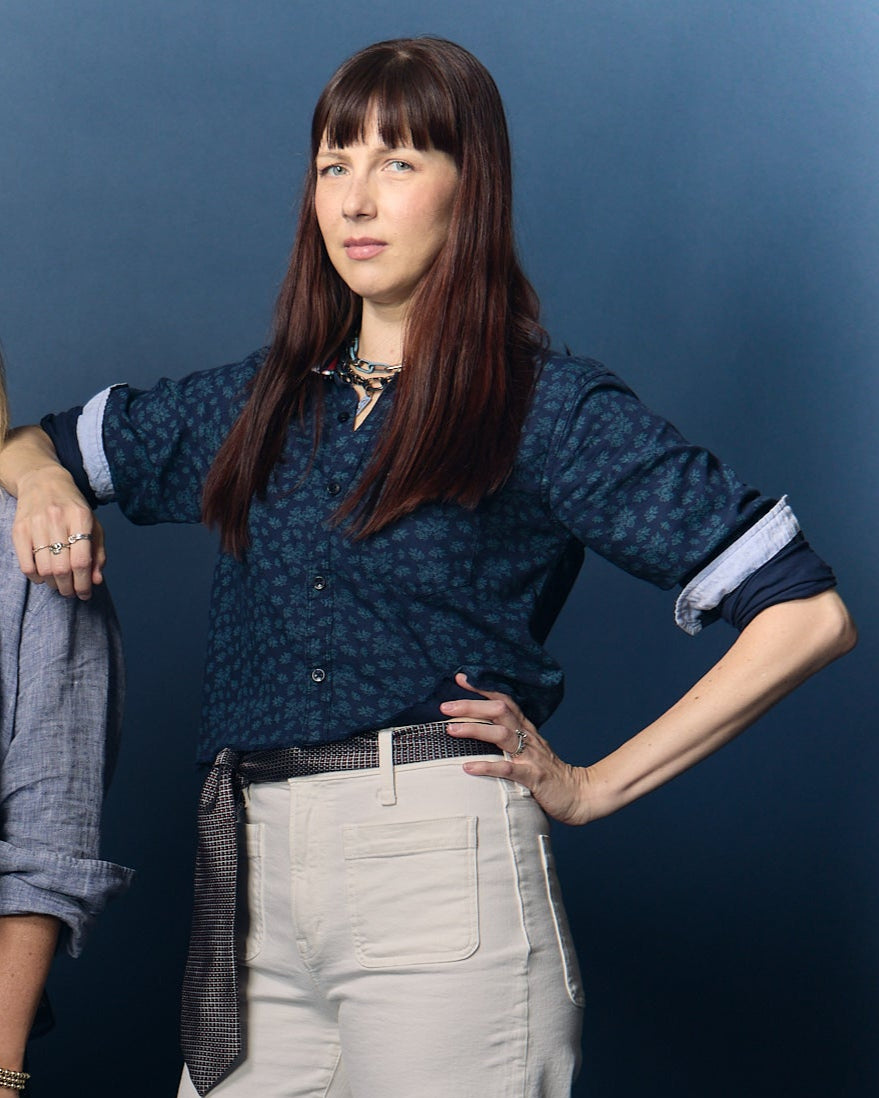 Navy with Green Floral Stella